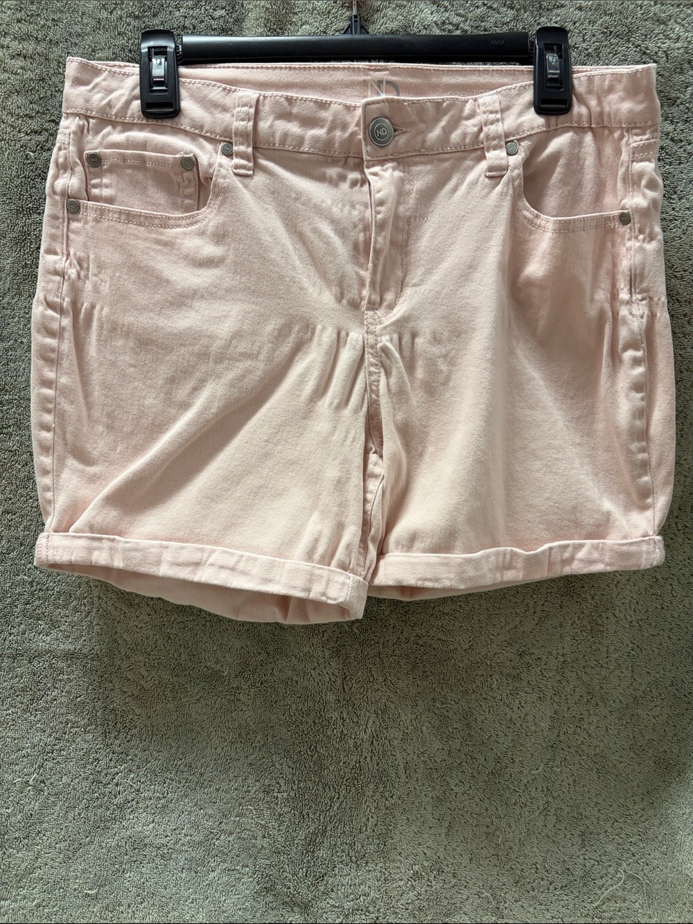 new directions Light Pink Denim Cuffed Shorts